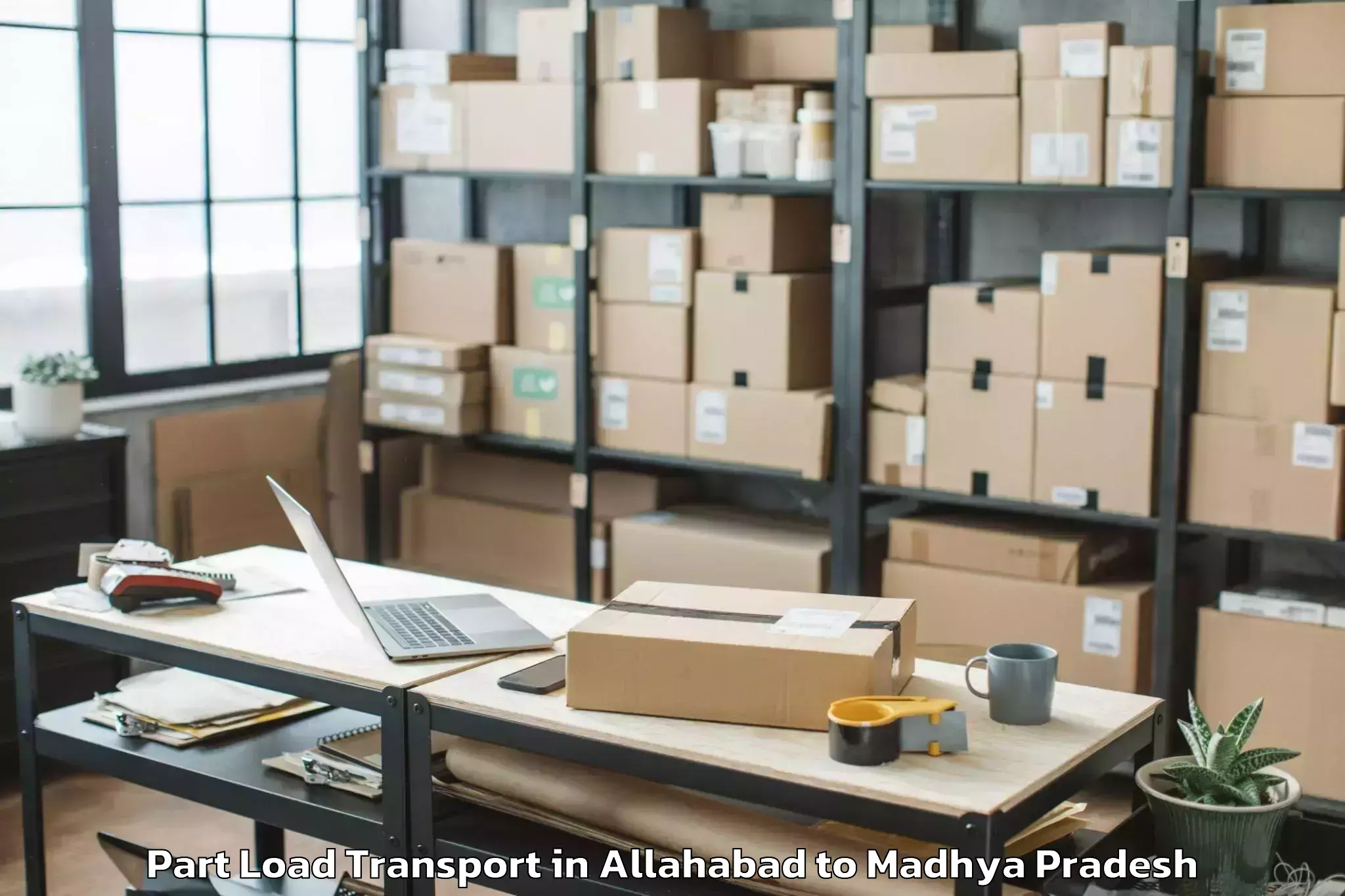 Top Allahabad to Bhopal Airport Bho Part Load Transport Available